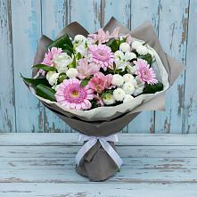 Букет цветов из:  Герберы, Альстромерии и Хризантемы в Смоленске