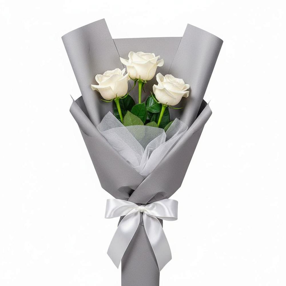 Букет 3 белые розы в Смоленске