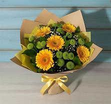 Букет цветов из:  Герберы и Хризантемы в Смоленске