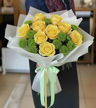 Букет цветов из:  Хризантемы и Розы в Смоленске