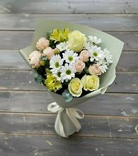 Букет цветов из:  Альстромерии, Розы и Хризантемы в Смоленске