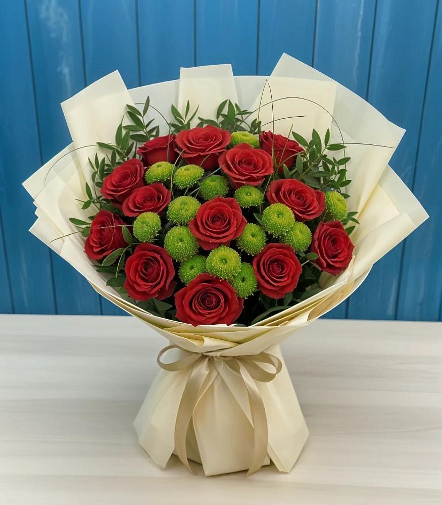 Букет цветов из: Розы и Хризантемы в Смоленске